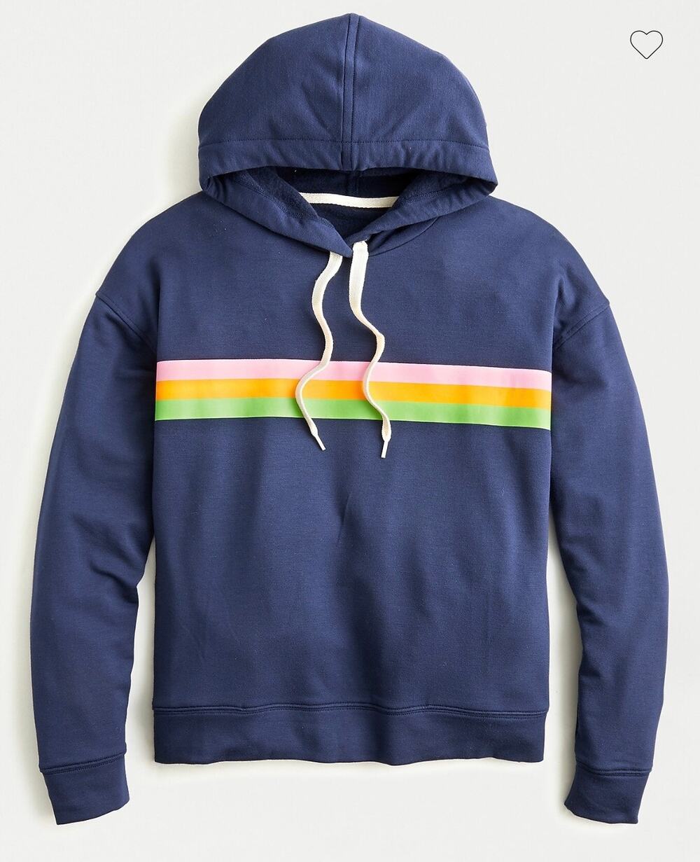 J.Crew | 100% Cotton Striped Hooded Sweatshirt | Size Small